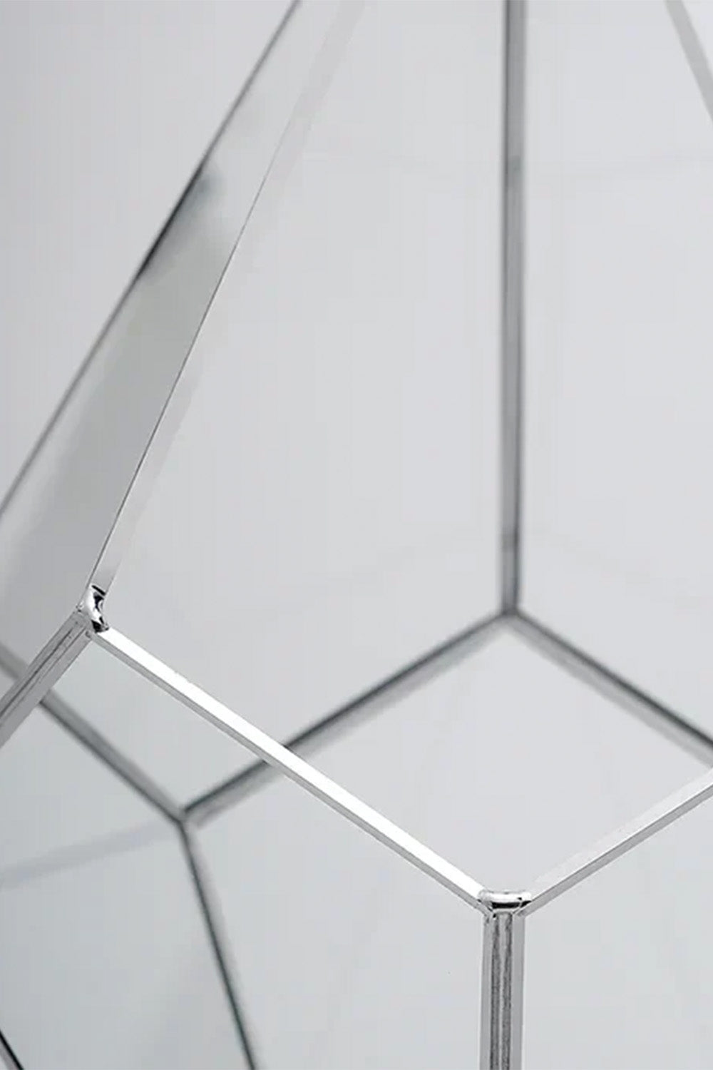 Gümüş Geometrik Teraryum Cam Fanus Takı Aksesuar Çikolata Kutusu 31x22x22cm - 3