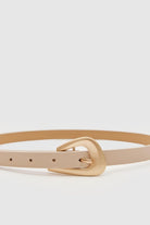 Pierre Off-White Leather Belt | Gold Buckle - 2