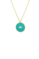 Mavi Mineli Evil Eye Madalyon - 1