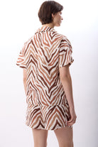 Zebra Desenli Kısa Şort (Bej) - 3