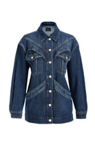 Kadın Geniş Cep Detaylı Denim Ceket - 1