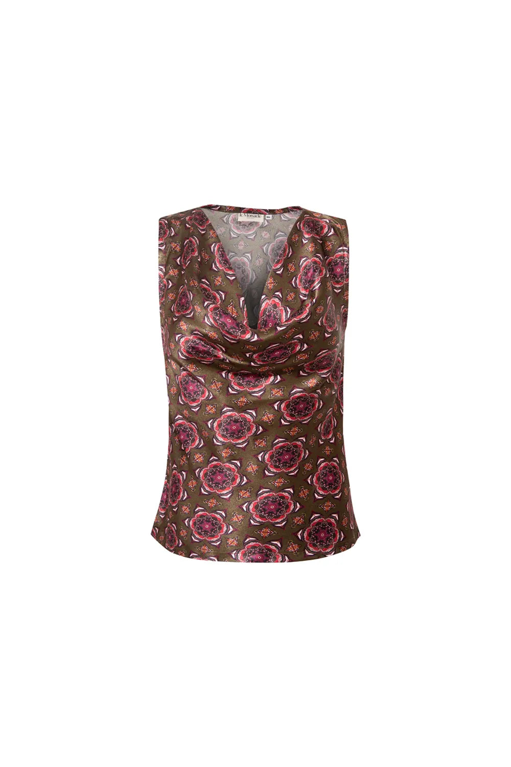 Floral Desenli Degaje Detaylı Saten Bluz - 2