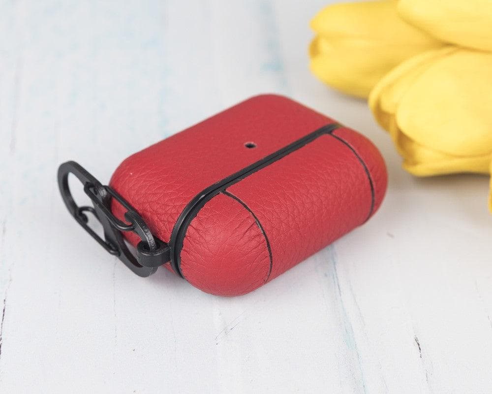 Aurel Hook Crimson Red Hakiki Deri Airpods Pro Kılıfı – Airpods Pro 1 & 2 Uyumlu - 4