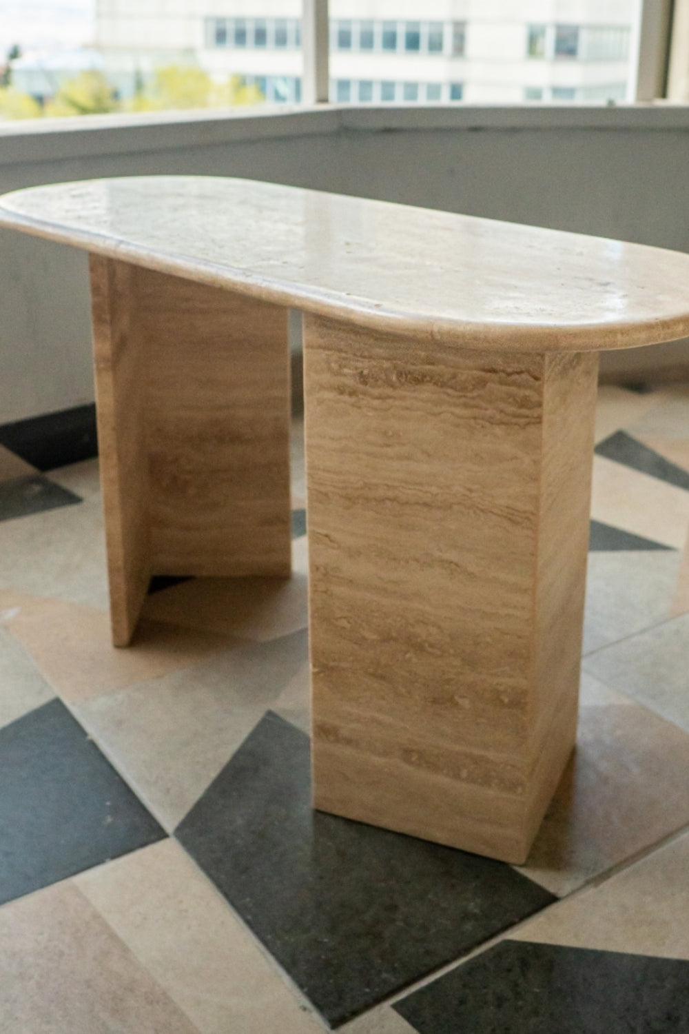 Elio Traverten Orta Sehpa – Doğal Taş Modern Tasarım - 2
