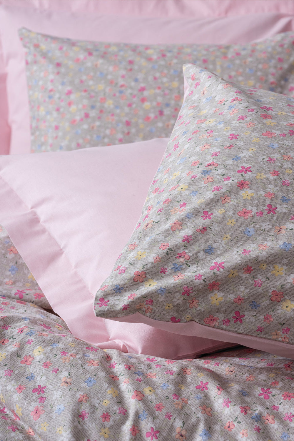Petite Çift Kişilik Lastikli Çarşaflı Nevresim Takımı Sihu Pembe - 1