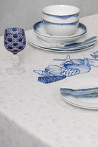 Pano Baskılı Masa Örtüsü Cowry Mavi 170x230 - 1