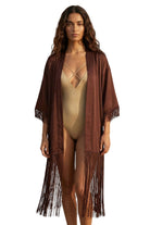 Auréline Saten İpek Kimono - 0