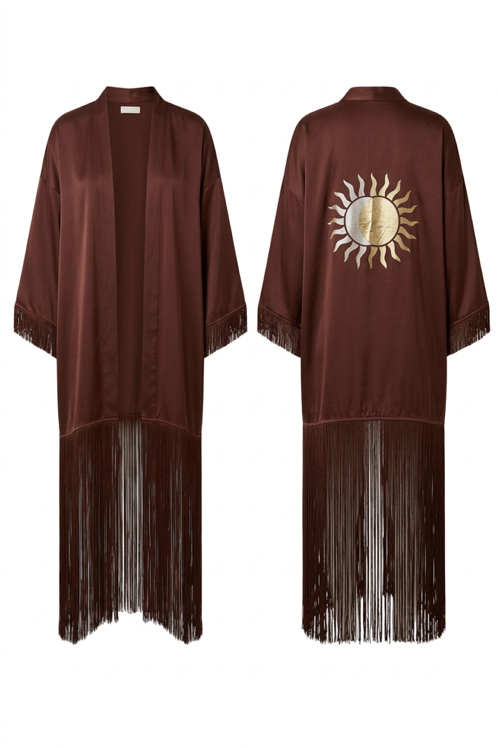 Auréline Saten İpek Kimono - 2