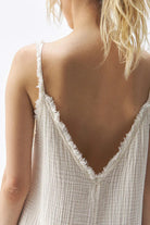 Crinkle Krem İp Askılı Elbise - 4