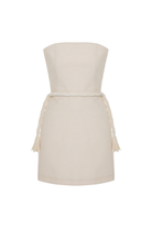 No22 Keten Mini Elbise - 4