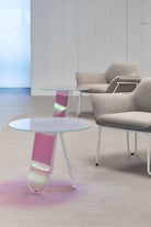 Shimmer Renkli Cam Sehpa ⌀65cm - 1
