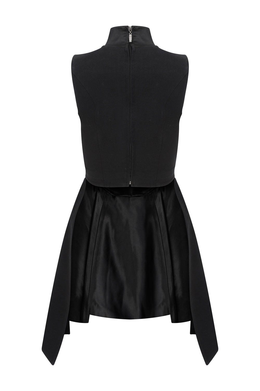 Cut-Out & Peplum Detaylı Frag Kolsuz Siyah Ceket - 1