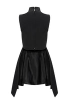 Cut-Out & Peplum Detaylı Frag Kolsuz Siyah Ceket - 1
