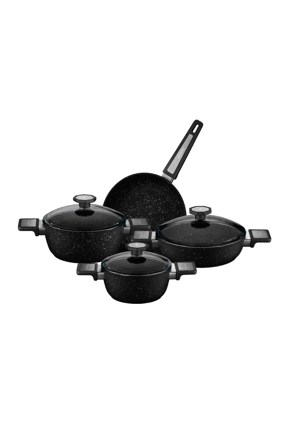 Aryıldız Vortex Galaxy Siyah 7 Parça Granit Tencere Seti Ar260227 - 0