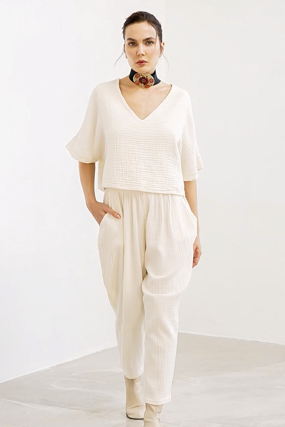 Crinkle Linen Slouchy Pantolon - 6