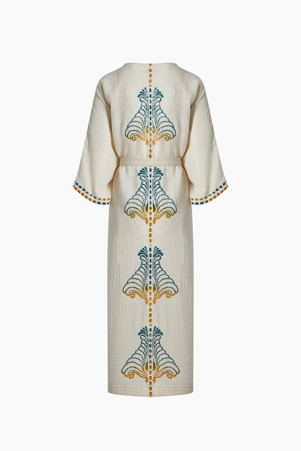 Crinkle Linen Renkli Baskılı Kimono - 3