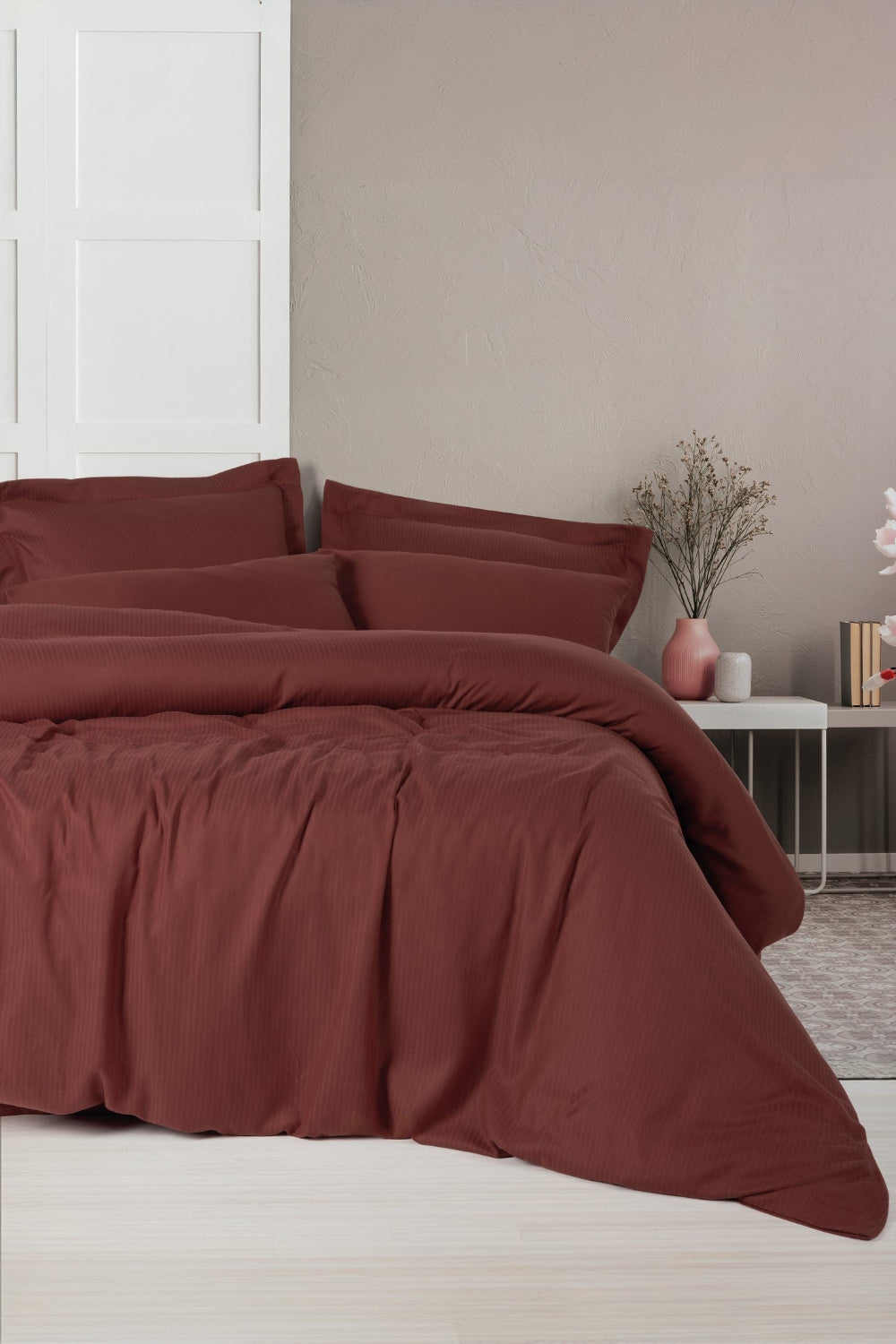 Tensel Craft Çift Kişilik Nevresim Takımı Bordo - 0