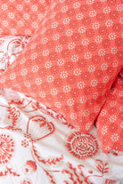 Flanel Çift Kişilik Nevresim Takımı Flowerland Kırmızı - 1