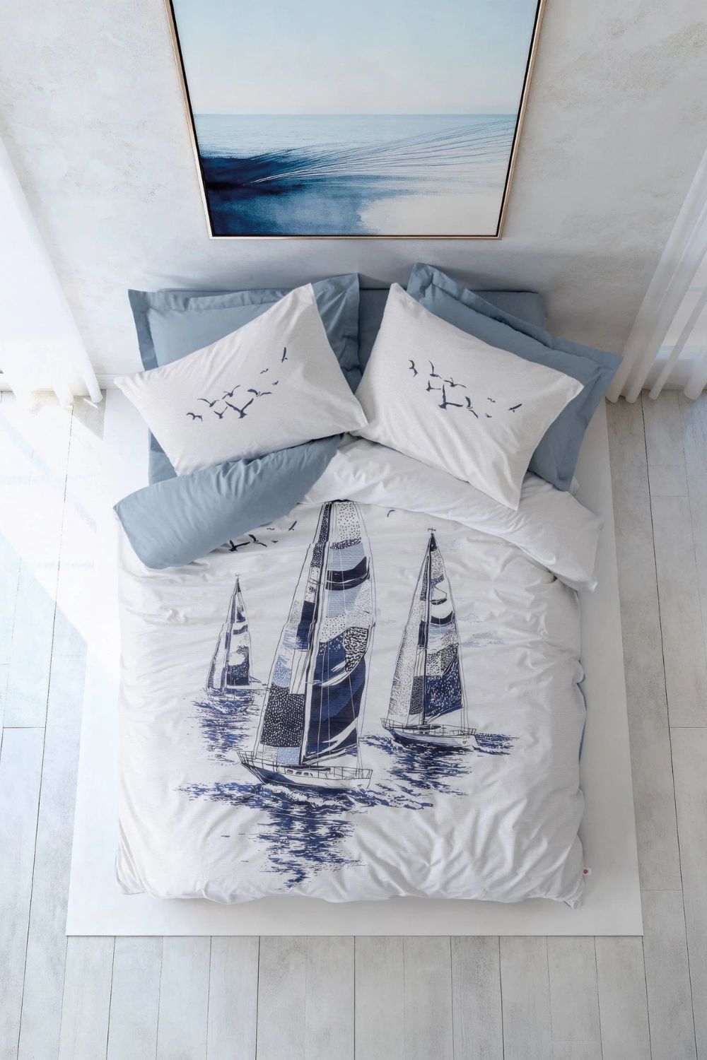 Maritime Tek Kişilik Nevresim Takımı Skipper Indigo - 0