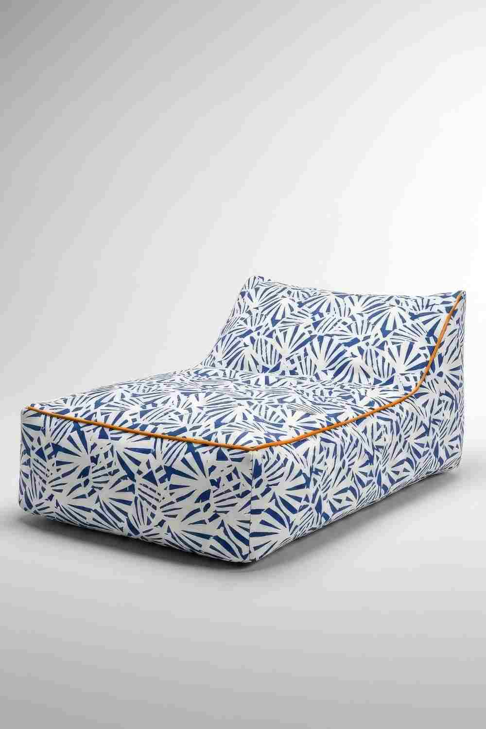 Livingstore Belize Il Lounger | Shell Blue Renk Zarif Dinlenme Pufu - 0