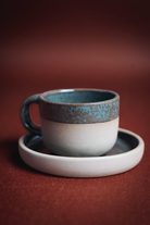 Ground Stoneware Fincan Seti – 2’Li – Benekli Yeşil & Gri - 0