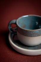 Ground Stoneware Fincan Seti – 2’Li – Benekli Yeşil & Gri - 1