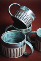Mocha Stoneware Bardak – Gri & Haki– 2’Li Set - 1