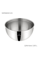 Çelik Derin Karıştırma Kabı Kase 22 Cm 3,50 Litre Yeni - 0