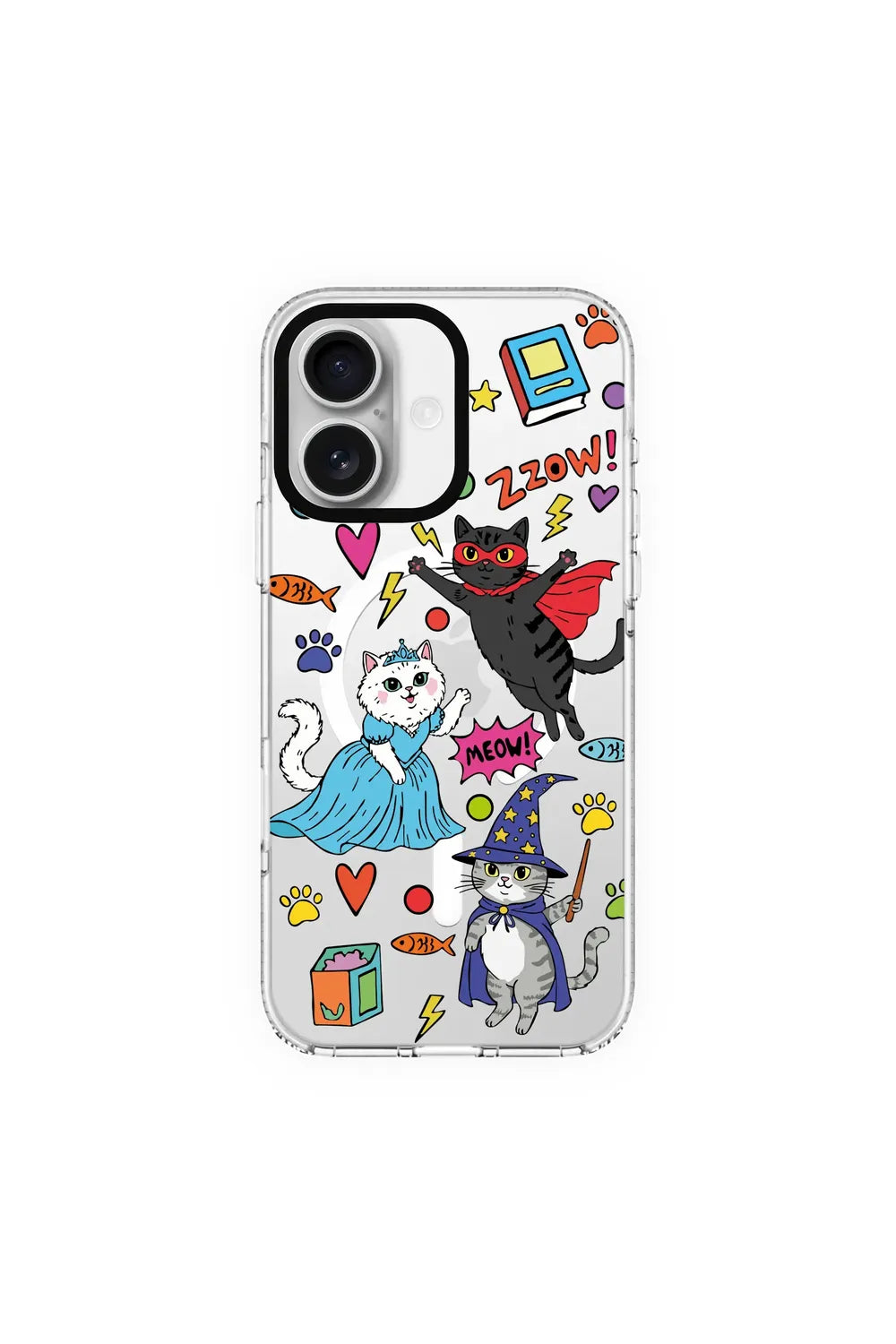 Fantastic Cats-Clear Kılıf Magsafe Özellikli - Iphone 16e - 0