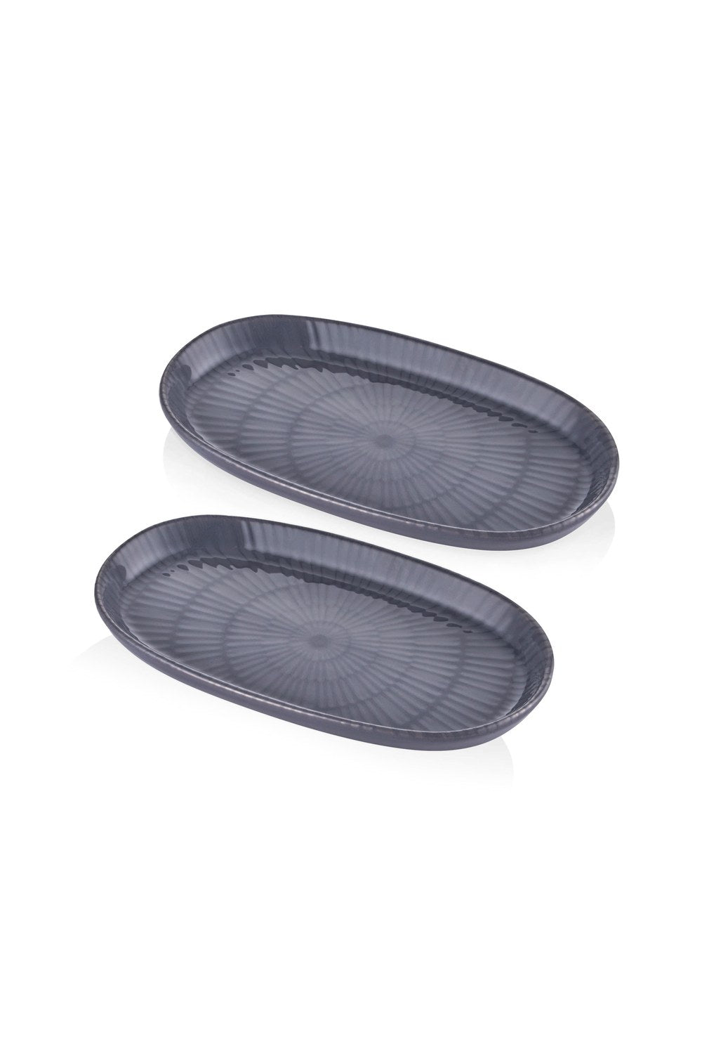 Noon Oval Servis Tabağı 2'li, Gri, 26 Cm - 1