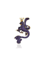 Secret Of Stamboul Mor Beyaz Kristal Mitolojik Dragon Kolye / Broş - 0