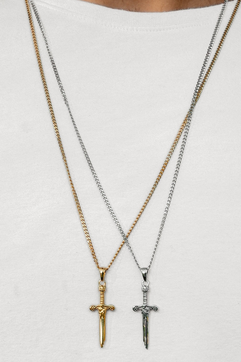 Kılıç Formlu Kolye, Gold - 4