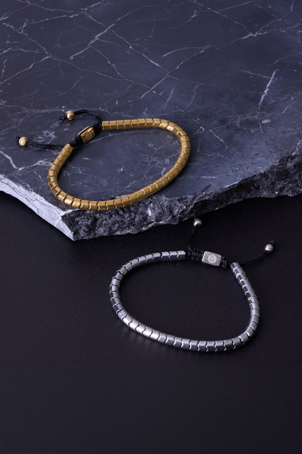 Hematit Taşlı Ayarlanabilir Bileklik, Gold - 3