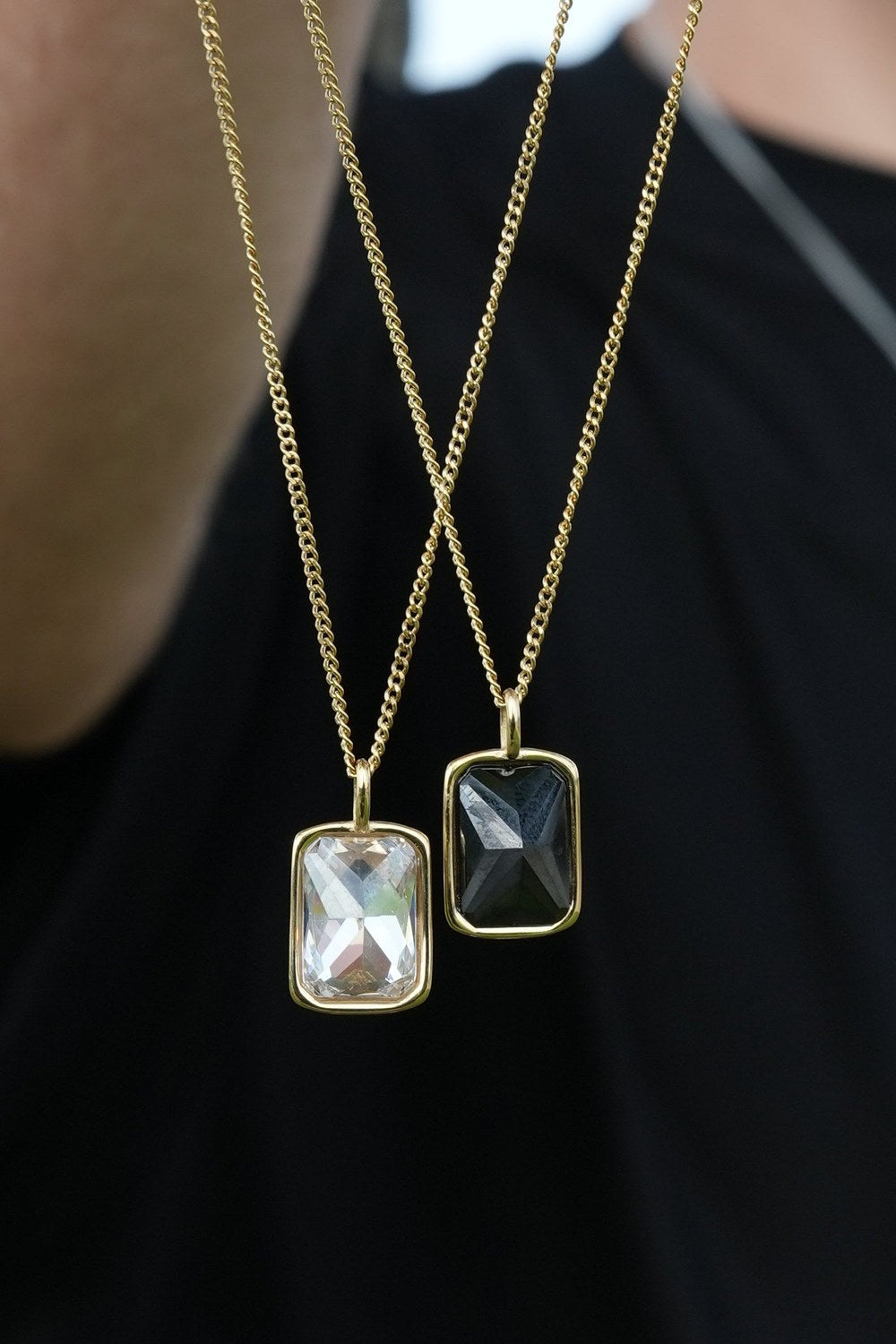 Zirkon Taşlı Kolye, Beyaz - Gold - 5