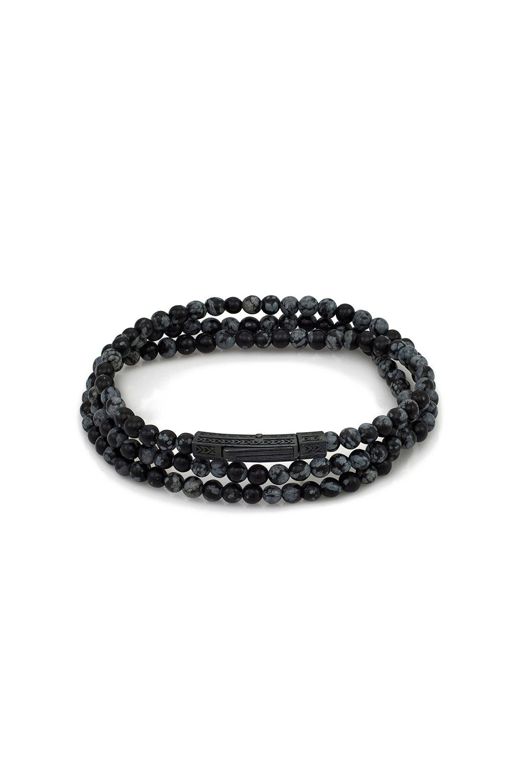 Obsidyen Taşlı Üç Sıra Bileklik, Oksitli - 0