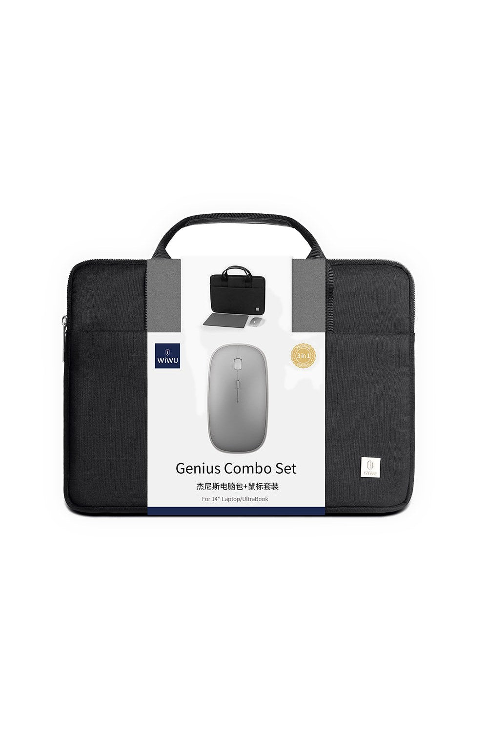 Genius Combo Serisi 3'ü 1 Arada 14 İnç Laptop Çantası, Kablosuz Mouse Ve Mouse Pad Seti - 2