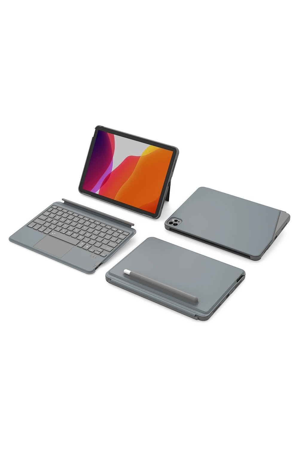 Ipad Uyumlu Combo Led Işıklı Manyetik Standlı Klavyeli Kılıf - 6