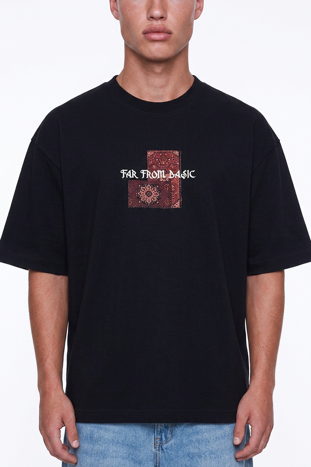 Erkek Ffb Patch Oversize T-Shirt Siyah - 2