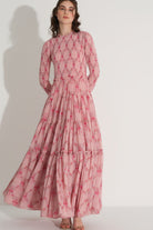 Gipeli Şifon Elbise - Pembe - 1