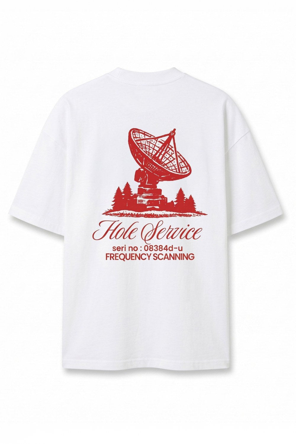 Hole Service Satellite Baskılı Oversize T-Shirt - 10