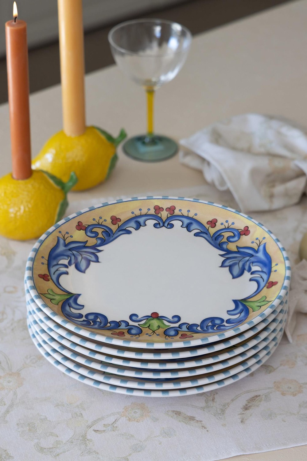 Limoncello Seramik Servis Tabağı Seti, 6'lı - 26 Cm - 2