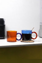 Renkli Cam Kupa, Mavi - 250 Ml - 2