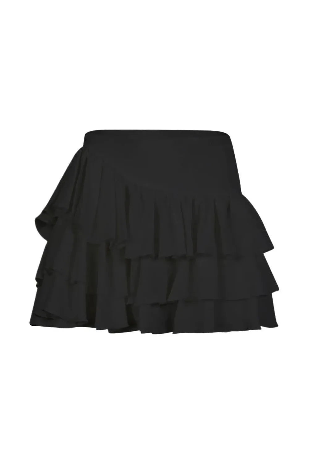 Elysia Fırfırlı Şortlu Mini Etek, Siyah - 1