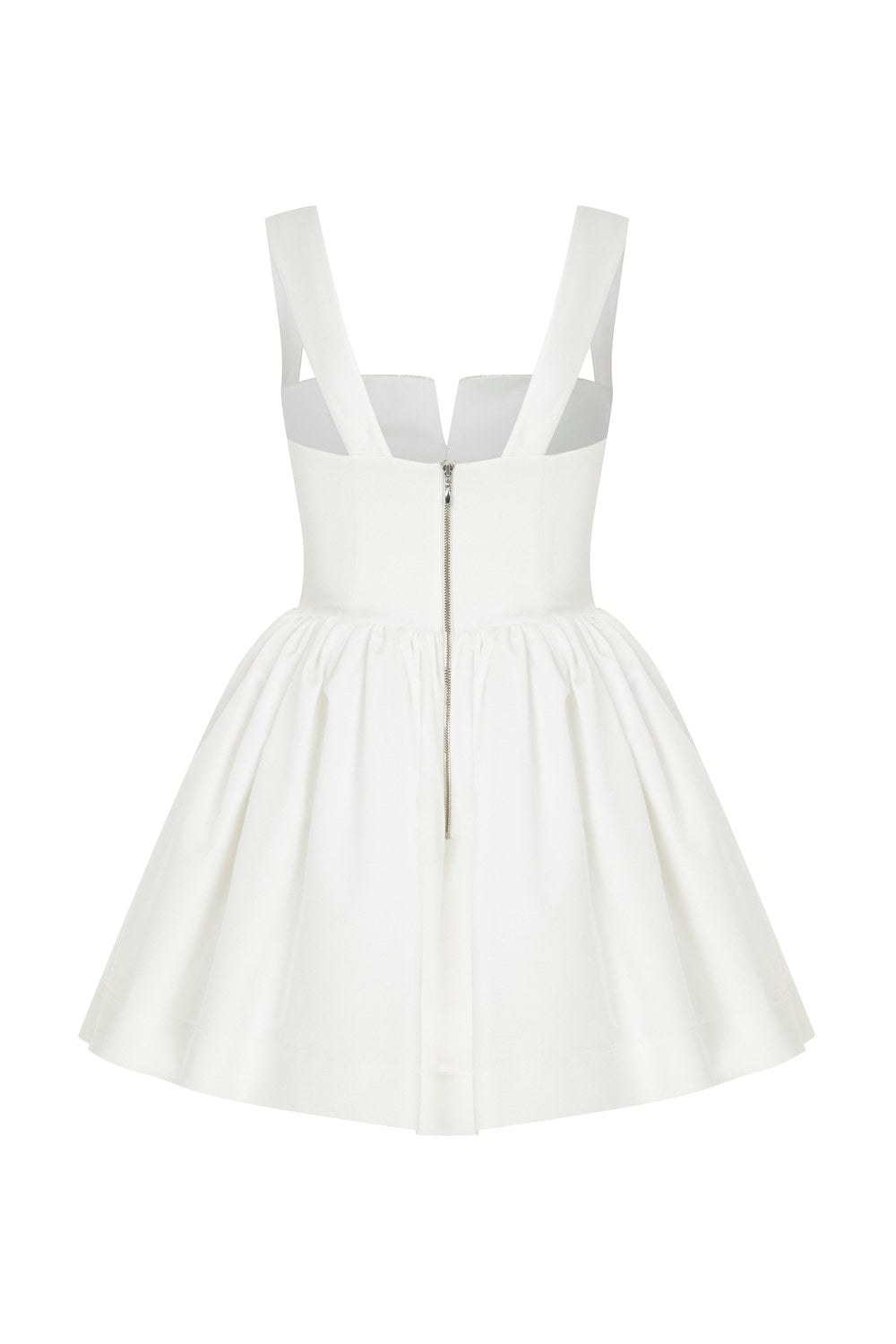 Leanne Saten Mini Elbise Lily White - 8