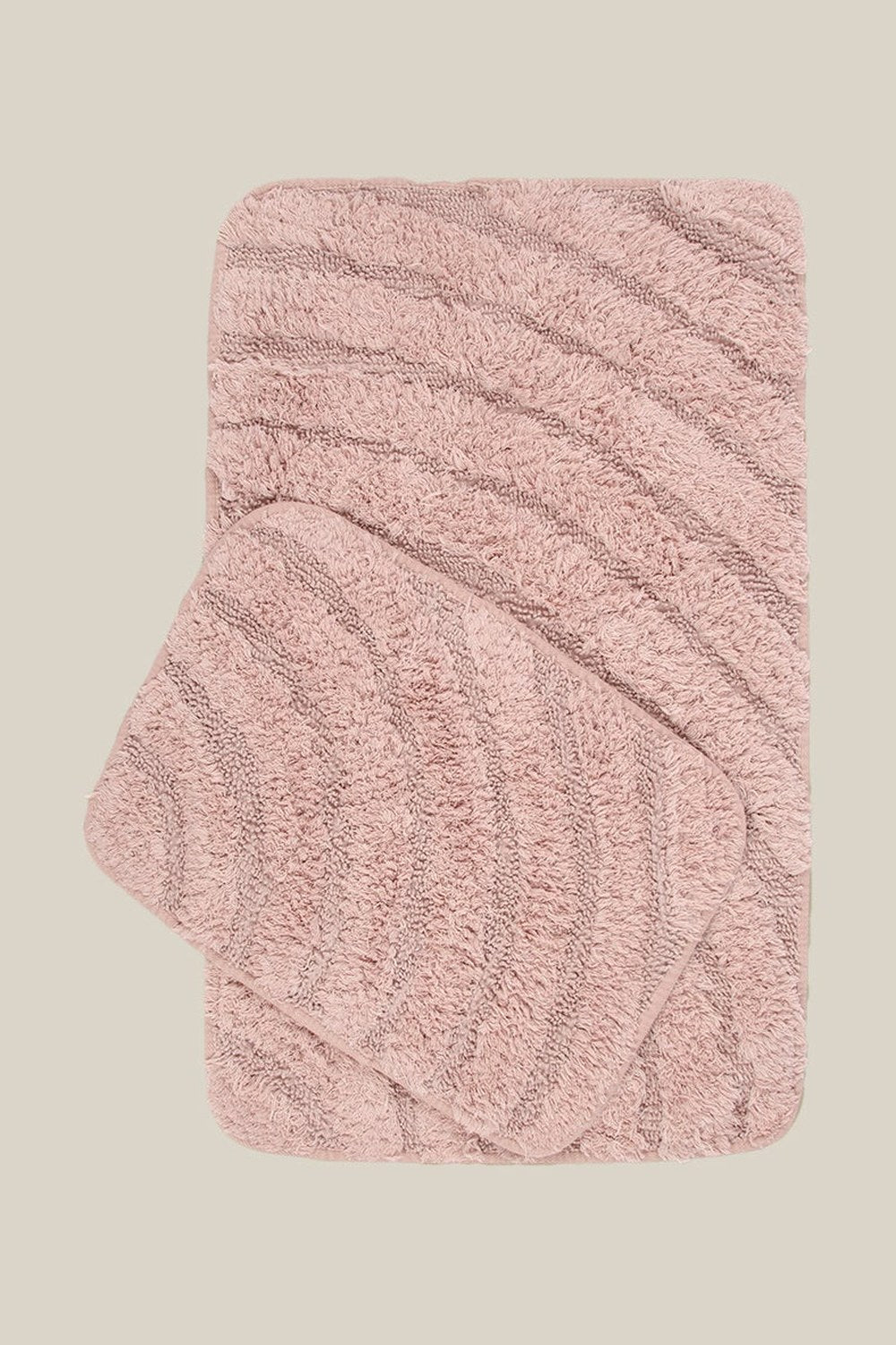 Porter Banyo Paspası 2'li Gül Kurusu 40x60+60x90 - 0