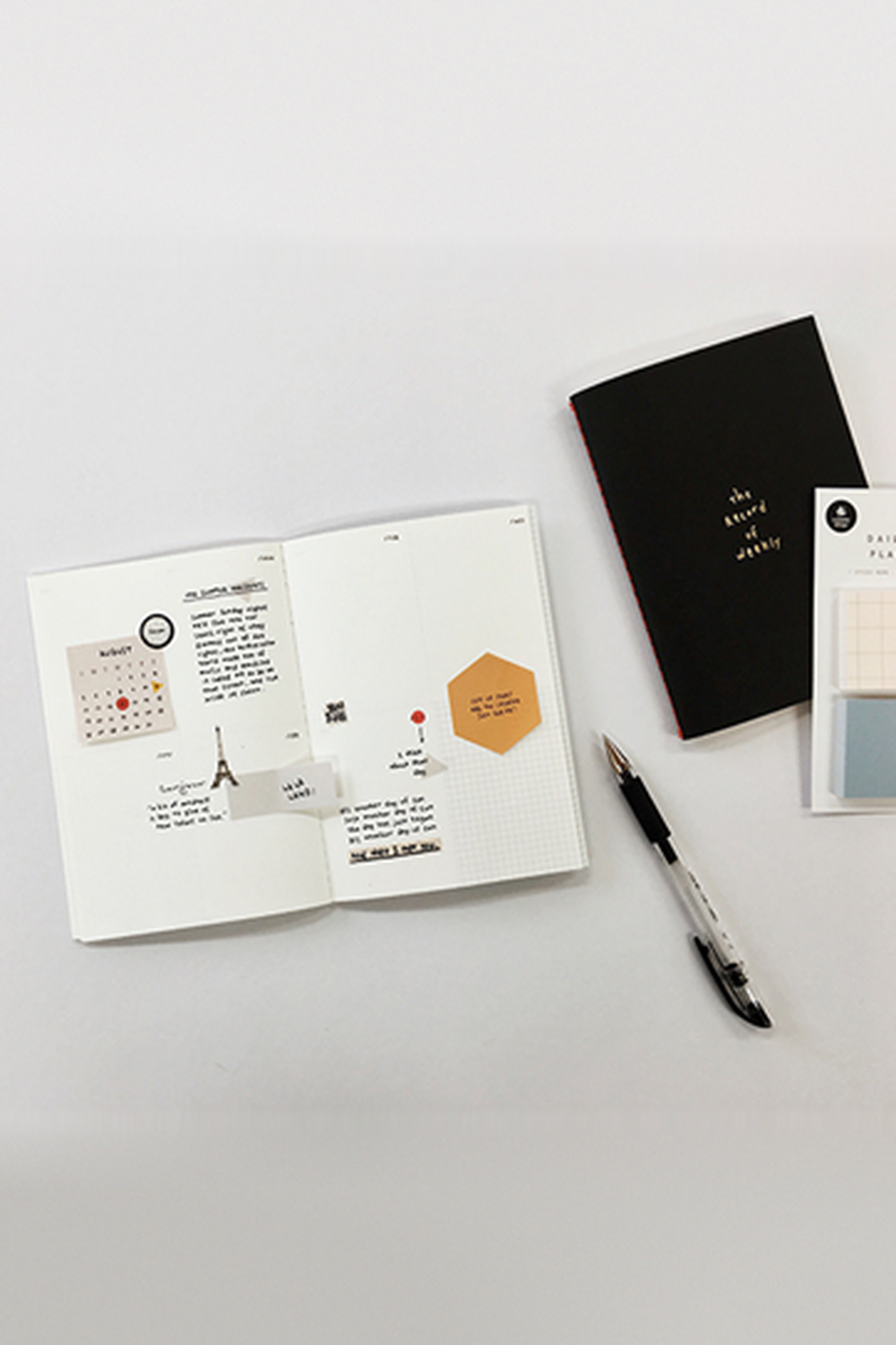 Design The Record Of Weekly Haftalık Tarihsiz Defter Siyah - 2