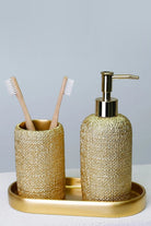 Natural Altın 5 Parça Polyester Banyo Seti - 1