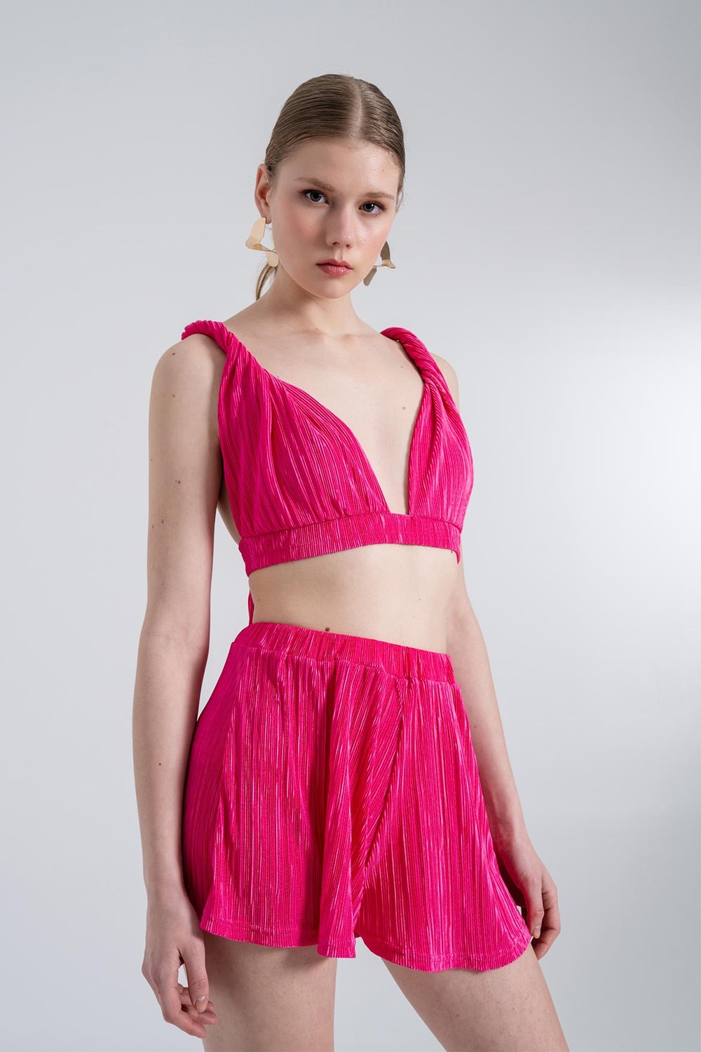 Beli Lastikli Bağlamalı Comfy Büstiyer Pembe - 0