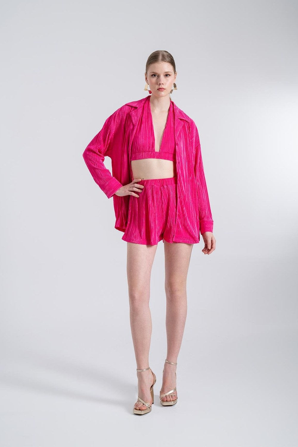Beli Lastikli Bağlamalı Comfy Büstiyer Pembe - 3