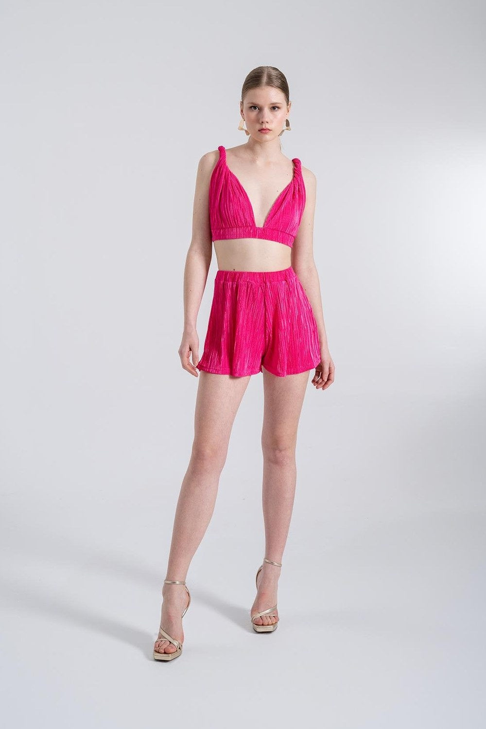 Beli Lastikli Bağlamalı Comfy Büstiyer Pembe - 4